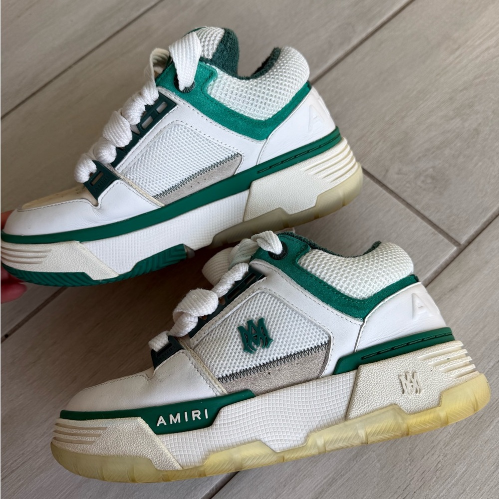 Amiri Women’s White and Green Sneakers